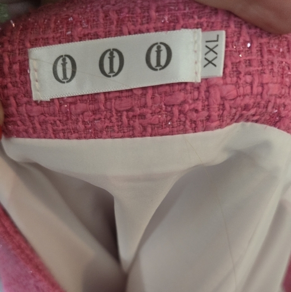 Pink Tweed Mini Skirt XXL Sparkle CHANEL Look Clueless Barbie - Picture 4 of 6